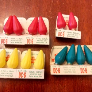 14 Vintage DC-6 Flame Christmas Bulbs