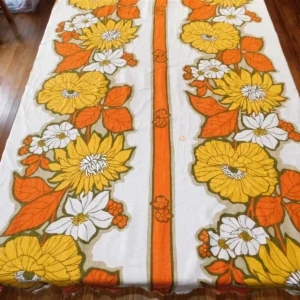 1970s Bold Floral Print Curtain Fabric