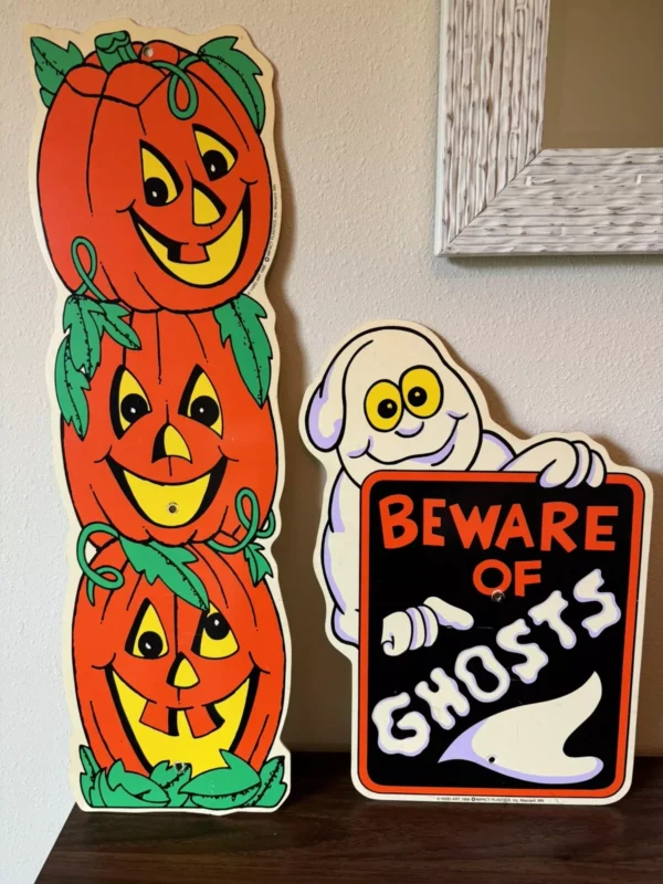 90s Vintage Halloween Yard Decor - Ghosts & Pumpkins