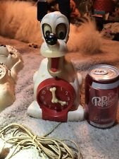 Vintage 1950's Disney Rare White Pluto Animated Allied Mfg Electric Clock