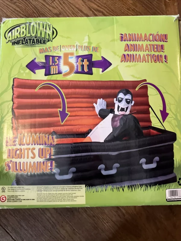 Halloween Inflatable Vampire in Coffin