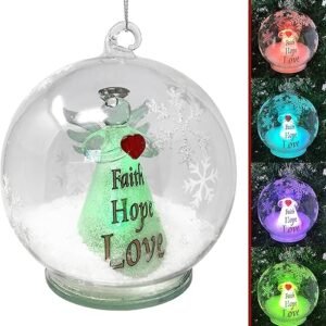 LED Angel Heart Ornament with Timer