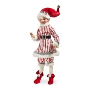 Posable Peppermint Tinsel Elf by Raz Imports