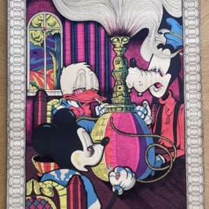 Vintage 1970 Disney Hookah Blacklight Poster
