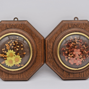 Vintage 1970 Pressed Flowers Wall Art