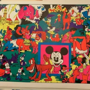 Vintage 1970s Disney Blacklight Poster