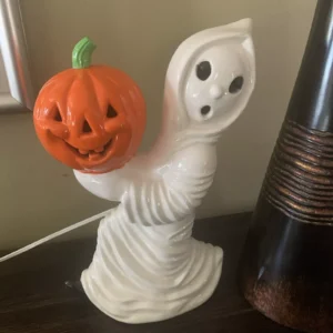 Vintage 80's White Ghost Pumpkin Décor