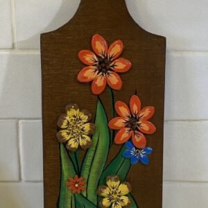 Vintage Hand Painted Floral Paddle Wall Decor