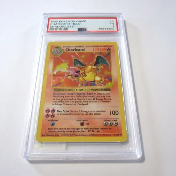 1999 Shadowless Charizard HOLO PSA 1