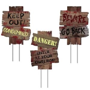 3-Piece Scary Zombie Halloween Yard Signs