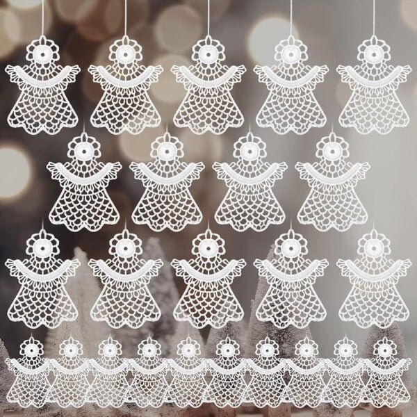 Buryeah 36 Pcs Crochet Angels Christmas Ornaments