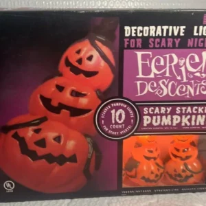 Eerie Descents Halloween Pumpkin Lights - 10 Count