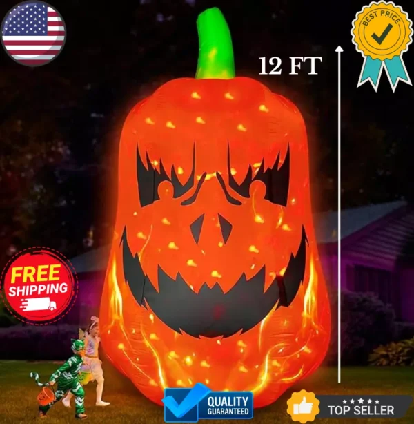 Giant 12Ft Halloween Inflatable Pumpkin Decoration