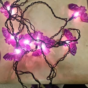 Purple Halloween Bat Icicle String Lights