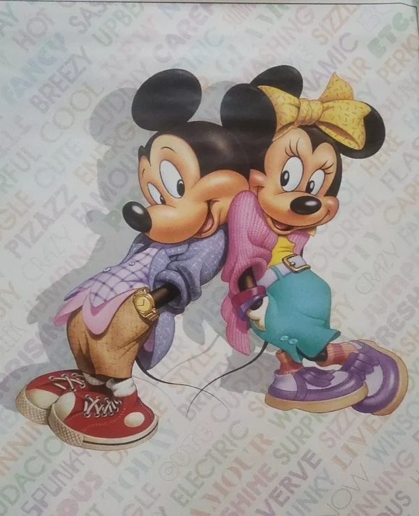 Rare 1980's Vintage Disney Mickey & Minnie Poster