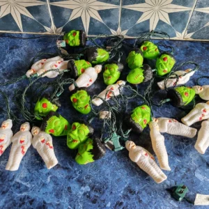 Rare Vintage 90s Frankenstein/Mummy Halloween Lights