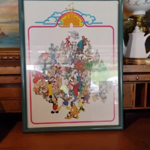 Vintage 1980s Disney Characters Ad Poster
