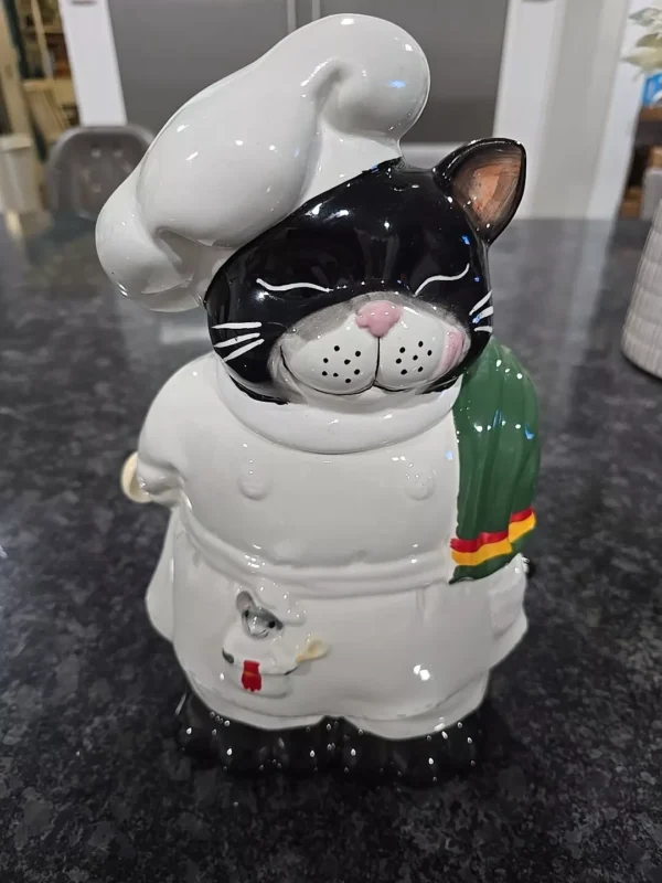 Vintage Black Cat Chef Cookie Jar