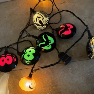 Vintage Ghost Face Halloween String Lights