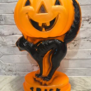Vintage Halloween Black Cat Pumpkin Mold