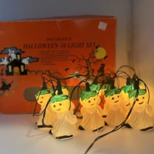 Vintage Halloween Blow Mold Pumpkin Ghost Set