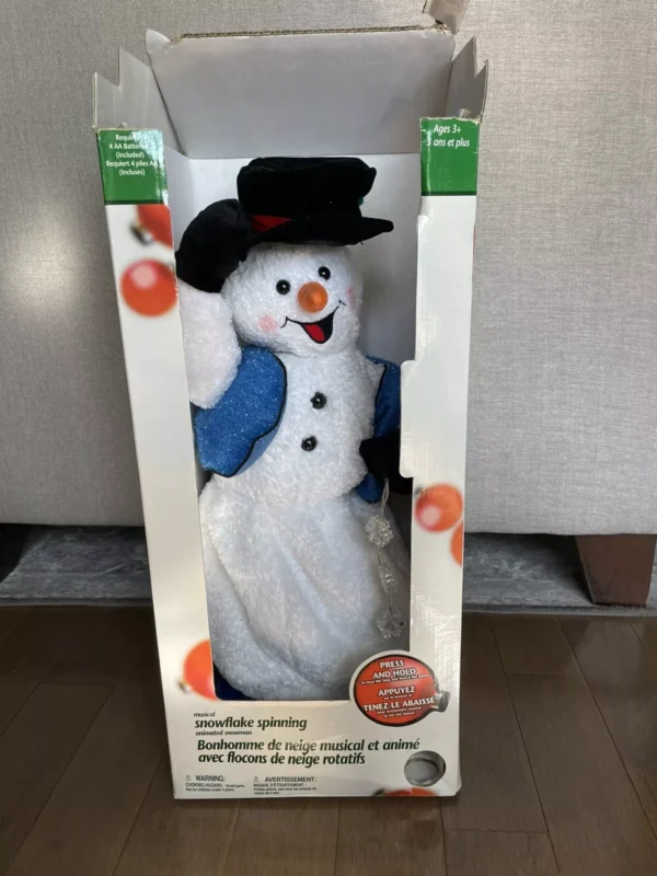 Vintage Spinning Snowman Musical Figure