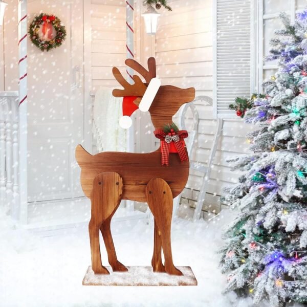 Wooden Christmas Deer Porch Decoration Sign