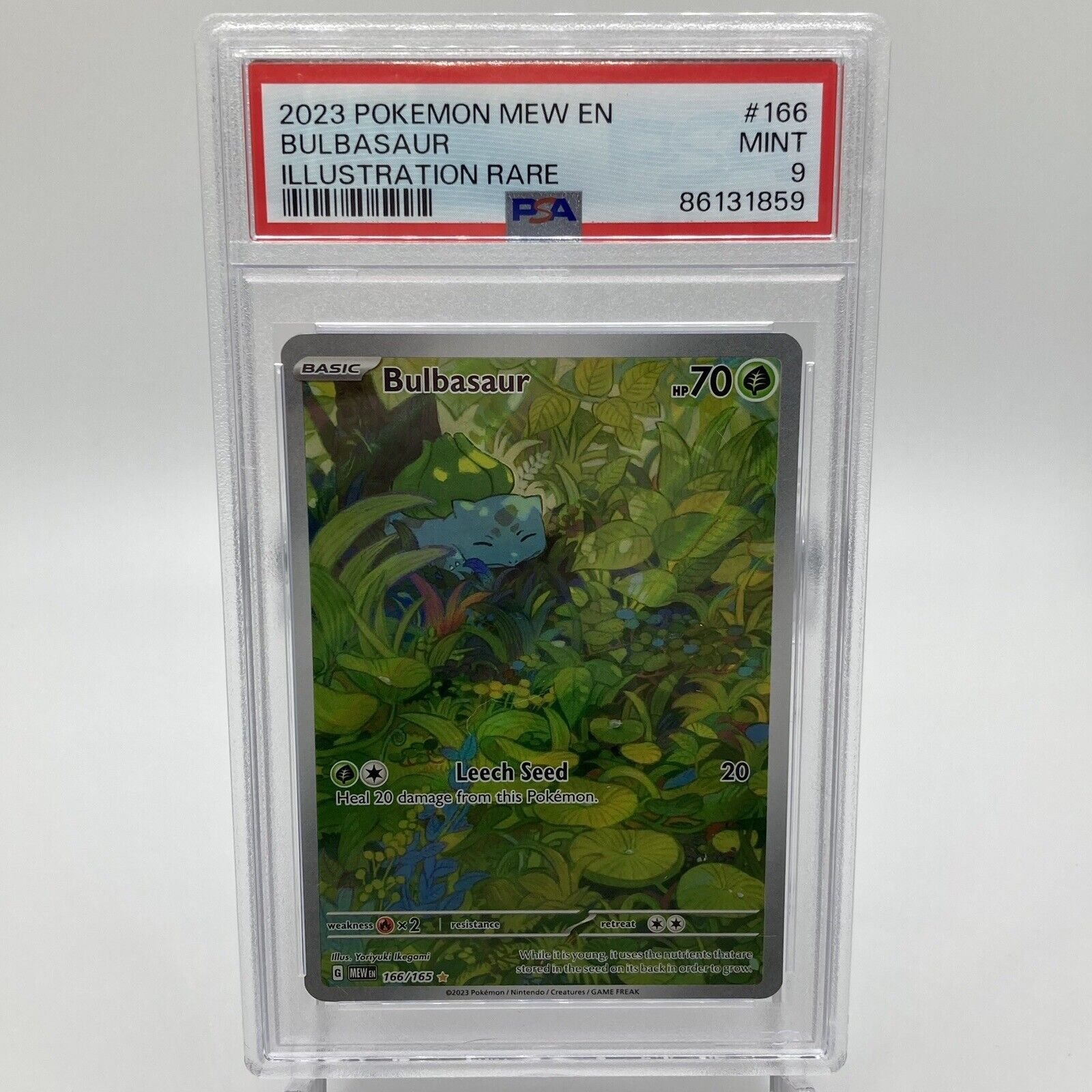 Bulbasaur Holo Full Art Illustration Rare 166/165 Pokémon TCG 151 PSA 9