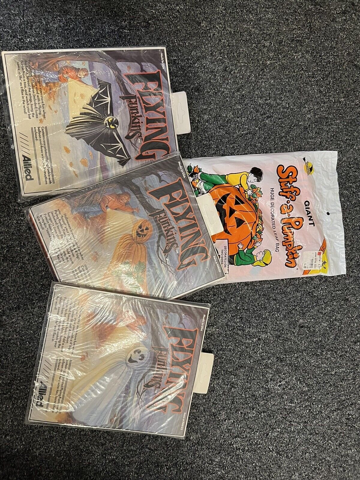 Vintage Halloween Yard Decoration FlyingFunkins Allied/sun Hill Stuff Pumpkin90s