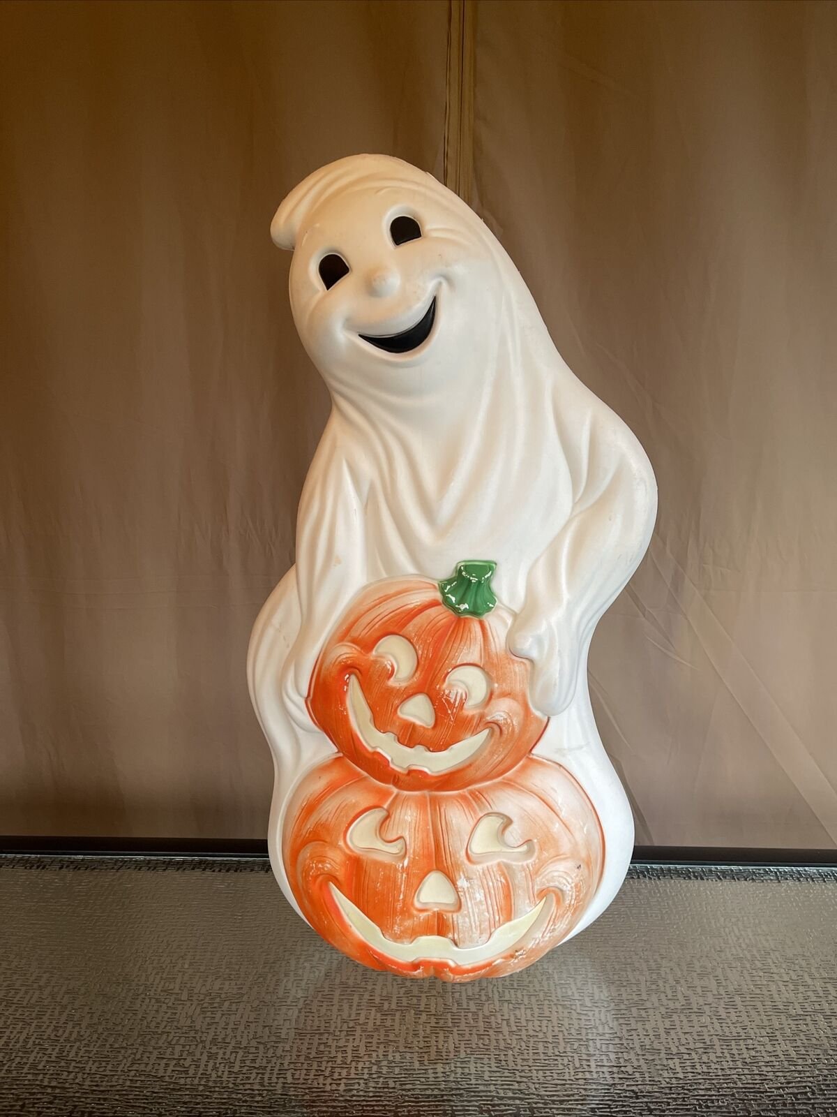 Vintage Happy Ghost With Pumpkins Blow Mold Halloween Yard Decor From 90’s