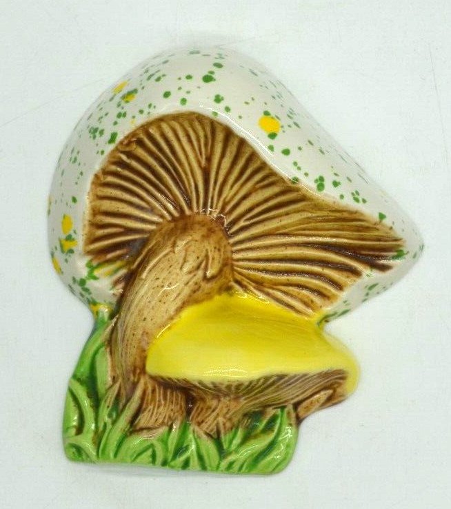 Vtg Duncan Ceramic Mushroom Wall Hanging Earth Autumn Fall Retro Decor 70s B