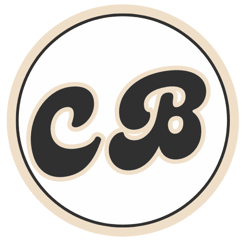 Stylized logo featuring the letters "C" and "B" in black and cream colors, enclosed in a circular design. Ideal for branding and identity.
