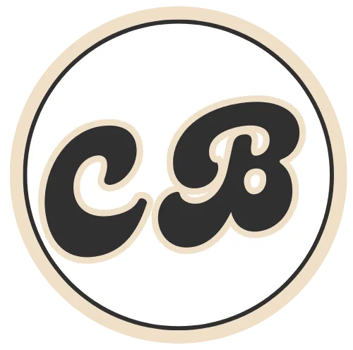 Stylized logo featuring the letters "C" and "B" in black and cream colors, enclosed in a circular design. Ideal for branding and identity.