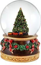 Revolving Train Christmas Tree Snow Globe by San Francisco Music Box