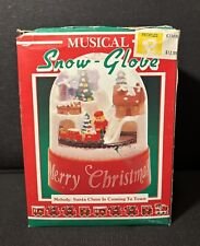 Vintage Christmas Musical Snow Globe With Moving Train