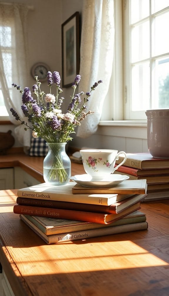 decorate with vintage cookbooks