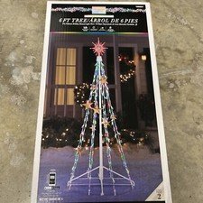 Gemmy Orchestra of Lights 6-Foot Color-Changing Christmas Tree w/String Lights