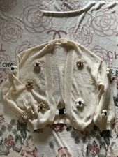 NWT S Deer Cardigan With Crochet Flowers Size Xl
