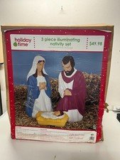Nativity Blow Mold General Foam 3 Piece Set 28" Mary, Joseph, Baby Jesus
