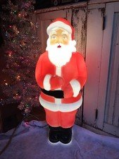 Vintage Blow Mold Santa Lighted Union Products NOS Some Scratches 33”