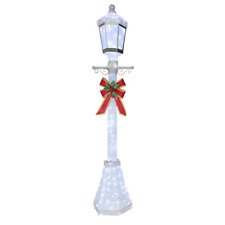 Vintage White LED Christmas Lamp Post