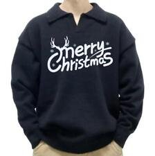 Women's Fashion Turn Down Collar Printed Knitted Christmas Jumpers Sweater