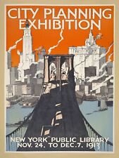 13145.Decor Poster.Room Wall design.Vintage interior art.New York city planning