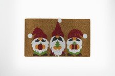 17"x29" Christmas Gnomes Doormat Festive Natural Coir Fiber Anti-Slip Mat