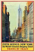 1930s 5th Ave Shopping New York City Vintage Style Travel Poster - 24x36