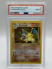 1999 POKEMON BASE SET UNLIMITED #4 CHARIZARD-HOLO PSA 8