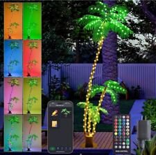 3 Trunks Pre Lit 7FT 242 LED Smart App Lighted Palm Tree Timer Color Changing