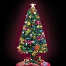 4-Ft Fiber Optic Color Changing Christmas Tree Stars LED Lighted Holiday Decor