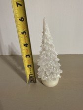 6" White Plastic Irradecant Glitter Color Changing Christmas Tree video