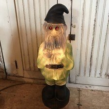 Blow Mold Halloween Zombie Gnome Red Eyes Lighted Union Products Decoration